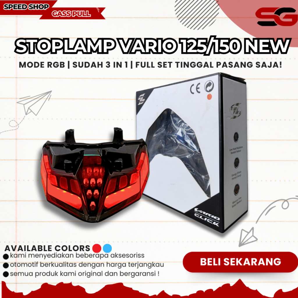 StopLamp RGB 3IN1 Vario 125 150 New STOPLAMP VARIO 125/150 NEW STOPLAMP VARIO LED NEW LAMPU BELAKANG