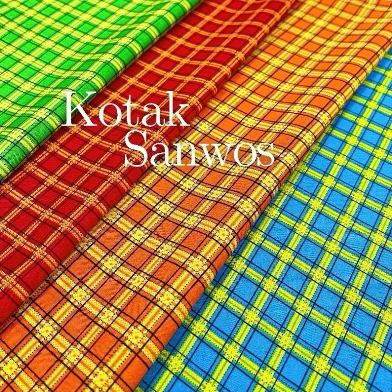 Kain Motif Kotak-Kotak Bahan Sanwos Halus Jatuh lembut untuk Baju/Celana/Rok/Rompi Seragam Sekolah -