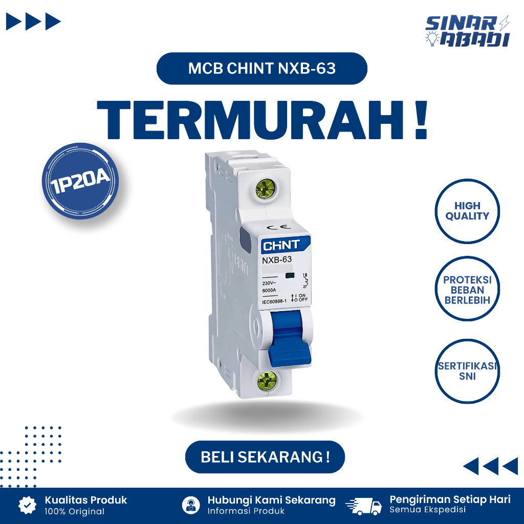 MCB Chint Biru 1 Phase 20A