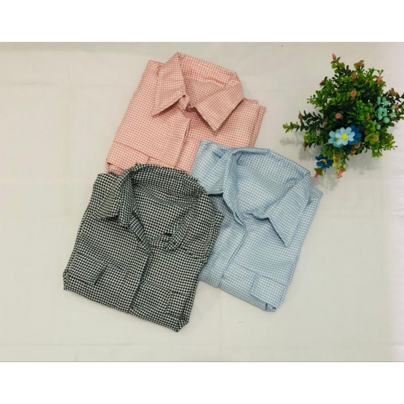 Alfal Atasan Kemeja Lengan Puff, Baju Kemeja Wanita mfg