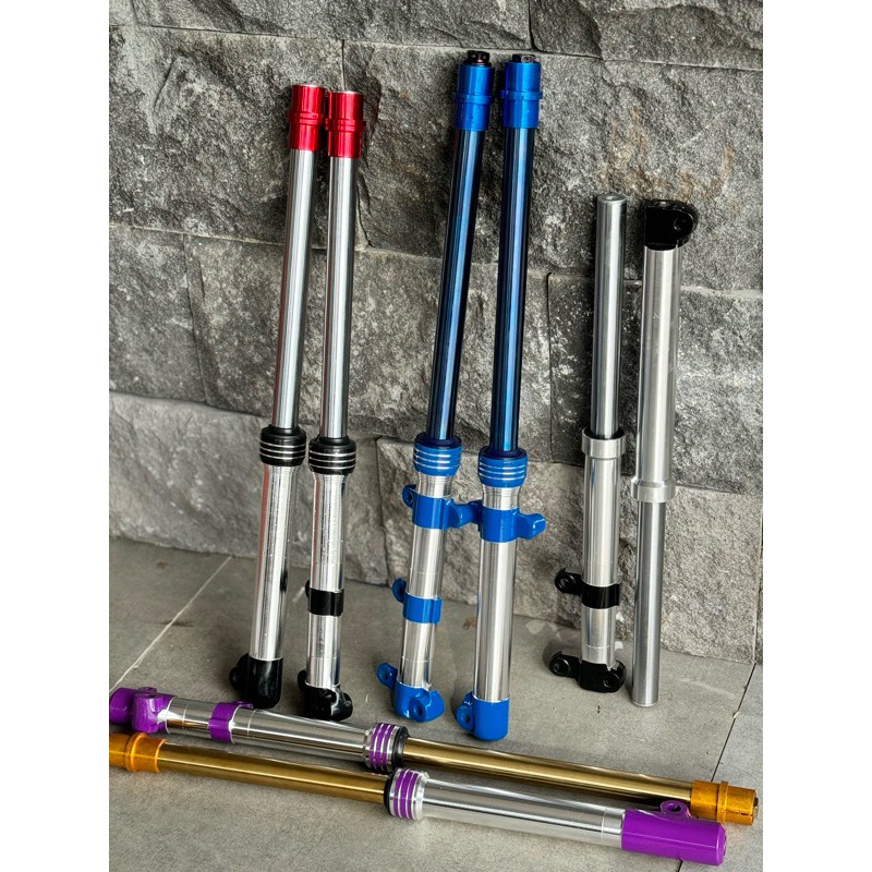 SHOCK DEPAN AS 26mm BLUE RAINBOW TWONE CROM GOLD BOTTOM MIO SUPRA KPH MX BEAT FREE REQUEST POTONG AS