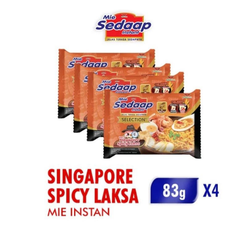 

4 pcs mie sedap spicy laksa singapore mie kuah rasa laksa singapore