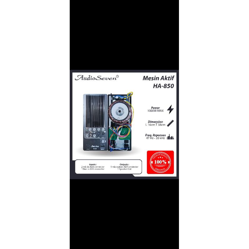 Mesin Speaker Aktif / Power Kit Aktif Audio Seven HA-850 Original -- 1000 Watt : 16x38