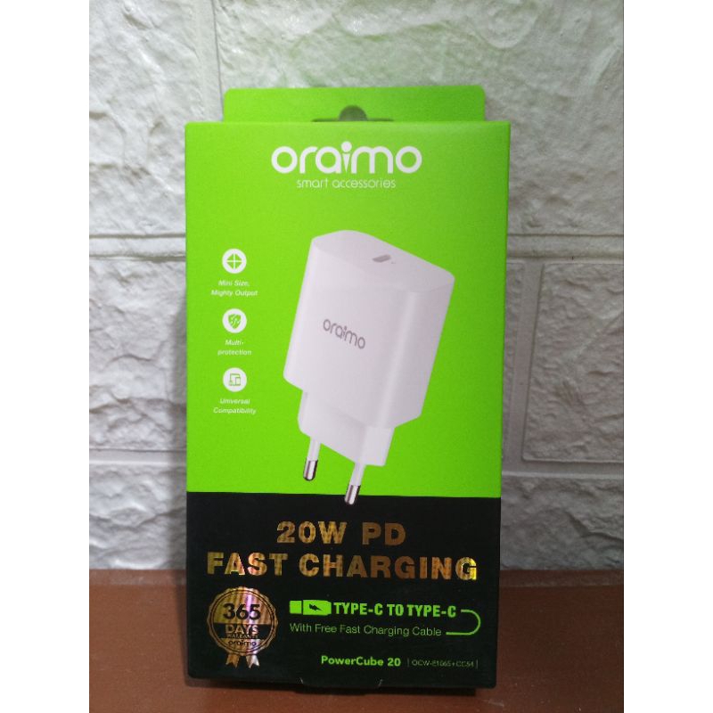 ORAIMO CHARGER TRAVEL 20W Type C to Type C OCW-E106S+CC54