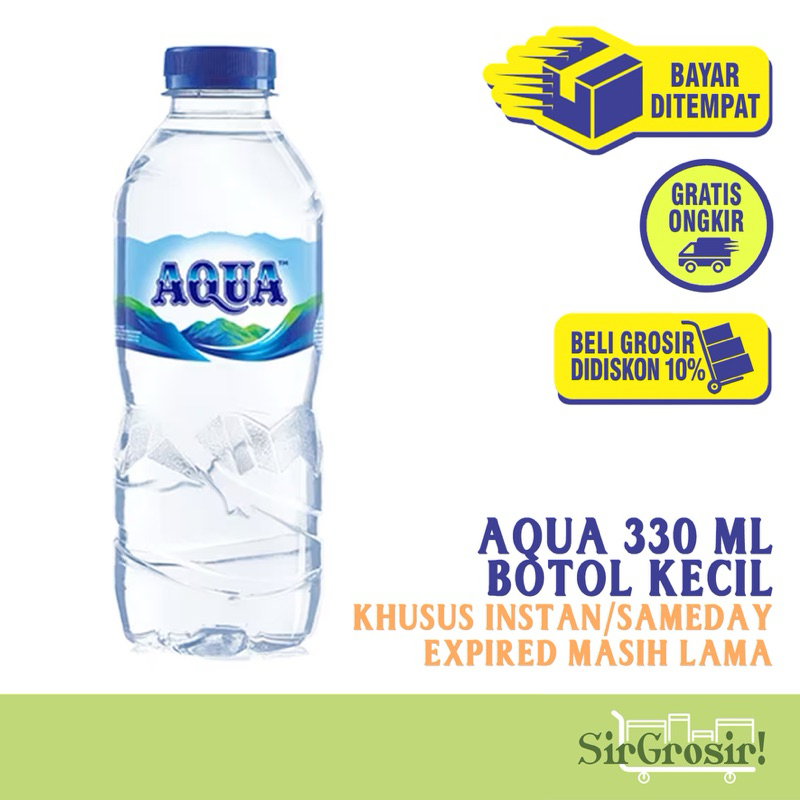 

AQUA 330 ML - 1 Botol Air Minum Kemasan Air Mineral Botol Plastik Kecil