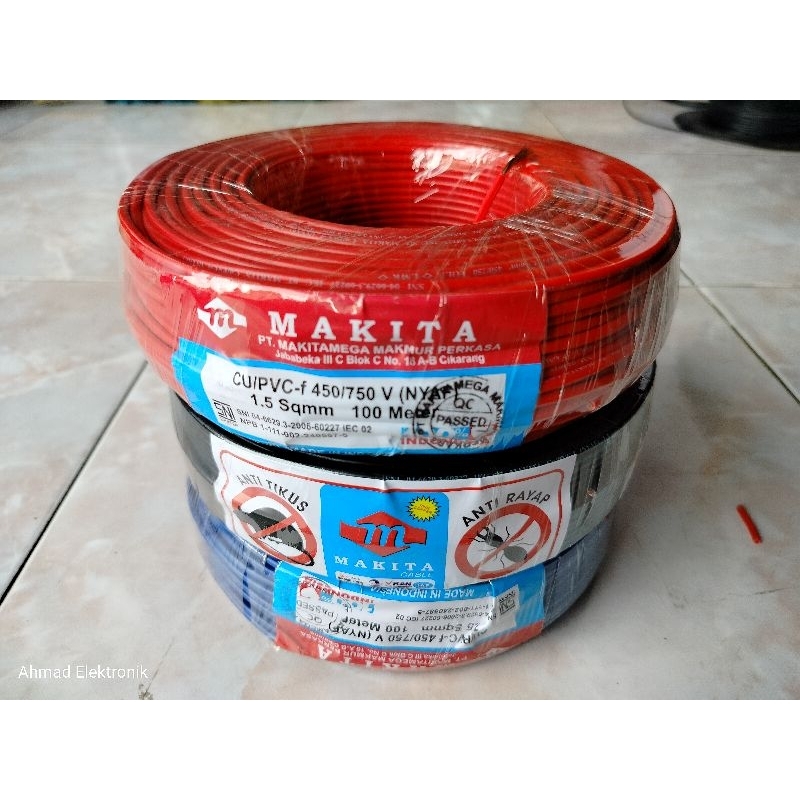 kabel serabut makita UK 1x1,5/1x2,5/1x0,75 harga per meter