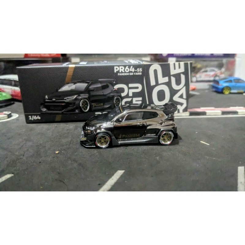 Diecast PopRace Pop Race Pandem Toyota GR Yaris Black Chrome Minus QC