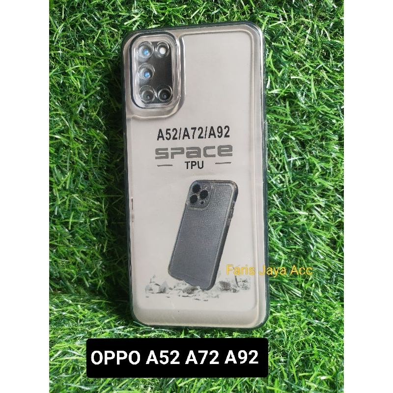 Softcase Casing Oppo A52 A72 A92 Clear Bening Hitam Terasparan