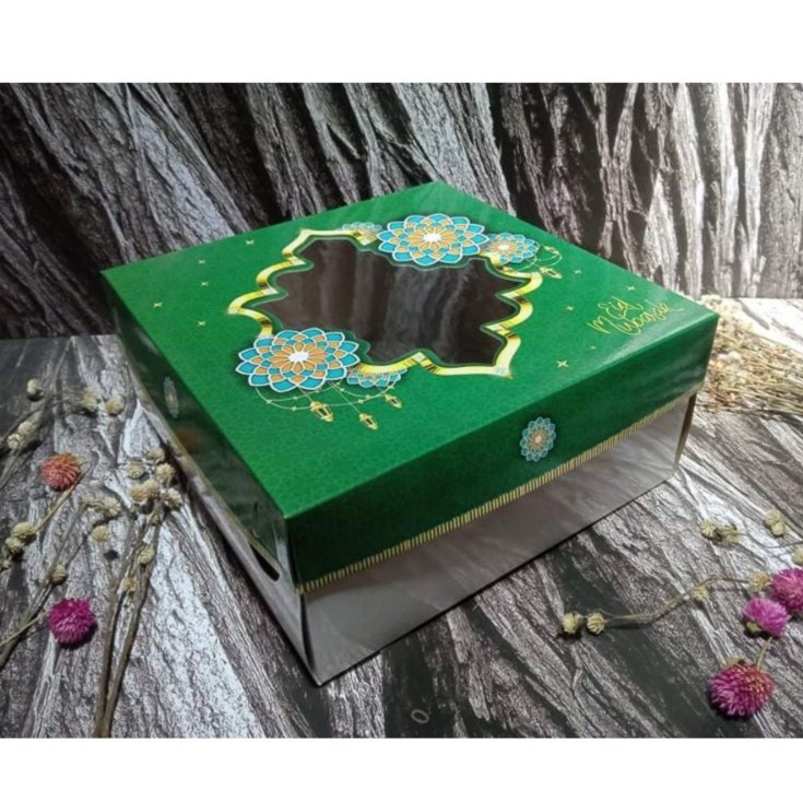 

5 Pcs Dus Kue Lapis Idul Fitri Box Hampers Lebaran Eid Mubarak 22x22x11cm