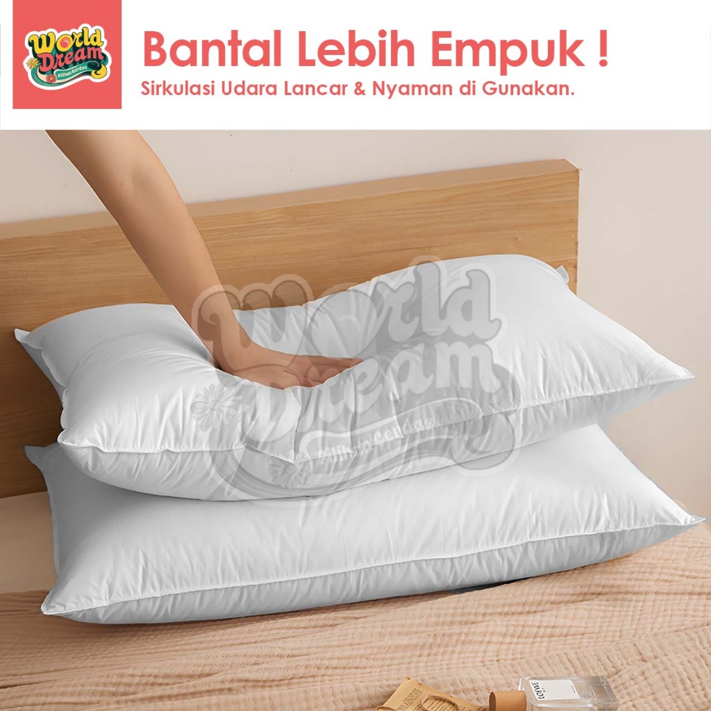 Worldream Paket Bantal Tidur Pillow Bantal Jumbo Bantal Hotel Bisa Dicuci 100% Silicon Sleepmax