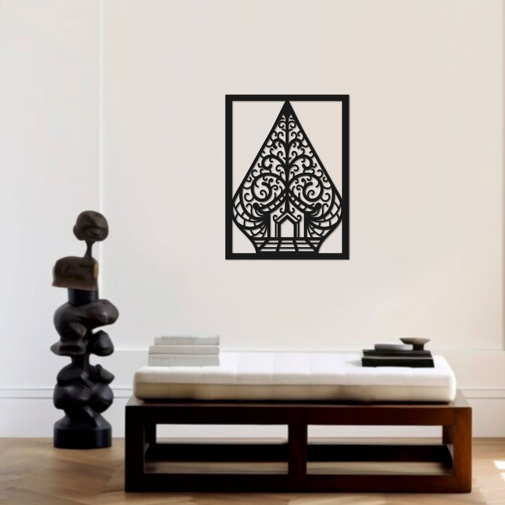 Hiasan Dinding Gunungan Wayang Ukiran Kayu Dekorasi Interior Rumah