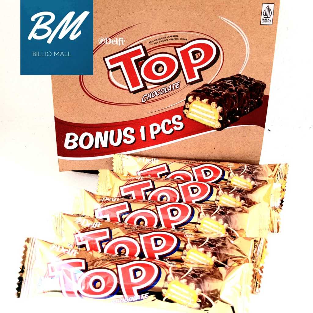 

Delfi TOP Chocolate 1 Box (isi 12 Pcs) Wafer Coklat Karamel