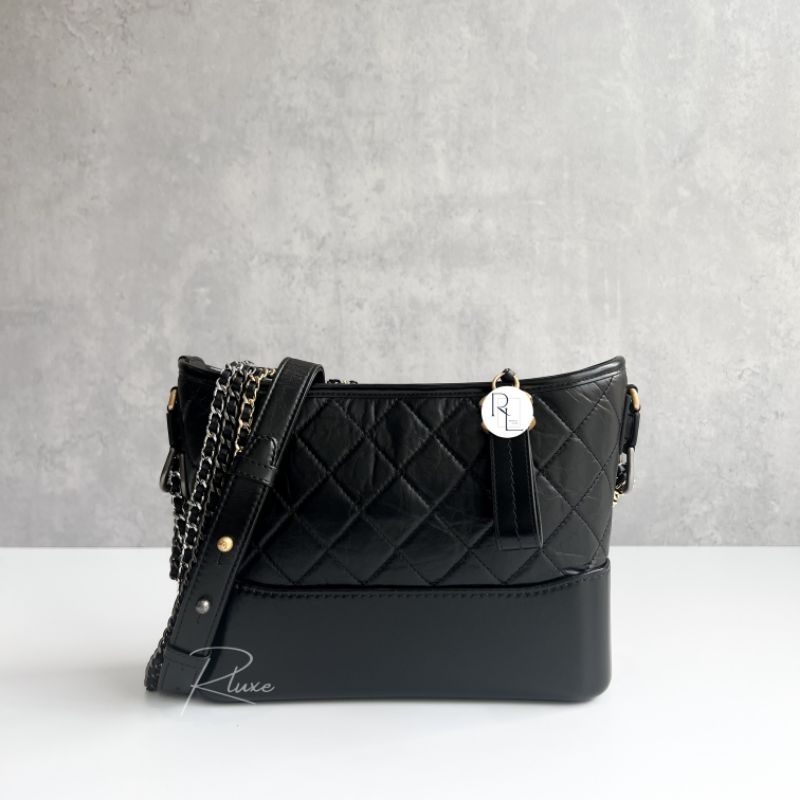 [Pre-Order] Tas Wanita RoyaleLuxe Gabrielle Hobo Medium Bag in Black GHW