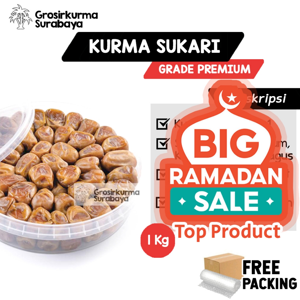 

Kurma Raja SUKARI Ruthob Basah 1kg Penambah Imun Tubuh, Stamina & Suplemen MPASI Ajwa Mesir Madu