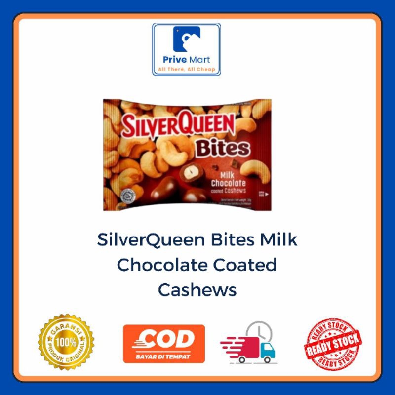 

SilverQueen Bites Milk Chocolate Coated Cashews 30g Prive Mart