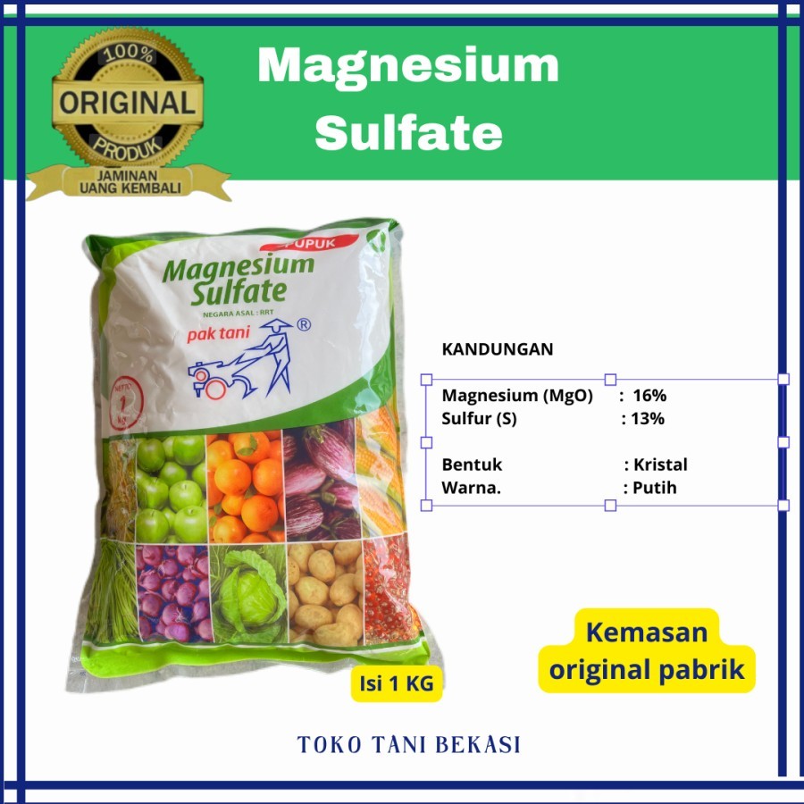 PUPUK MAGNESIUM SULFATE KEMASAN PAK TANI 1KG Mgso4 garam inggris