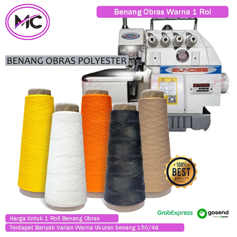 Benang Jahit Obras Warna Warni Benang Polyester 1 Gulung Benang Jahit Obras Warna Warni Perlengkapan