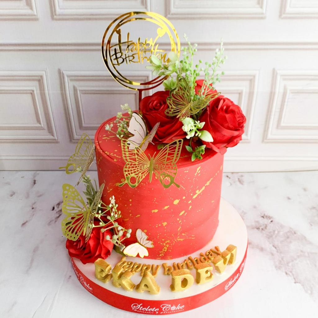 

Kue Ulang Tahun/Birthday Cake/Kue Ultah Tema Flower Red/Kue Bunga Mawar/Kue Birthday Jakarta