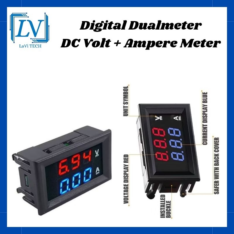 DISPLAY COMBO DUAL VOLT METER AMPERE METER DIGITAL DC 0-30V/10A RED AND BLUE LED DISPLAY