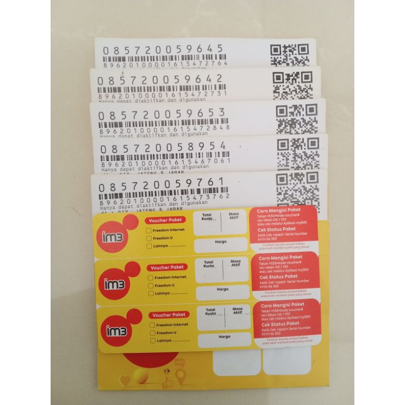 Kartu Perdana Nocan IM3 Nomor Cantik Indosat Ooredoo Nomer Simcard Sim Card 4G 3G Oredo IM 3