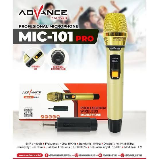 medan elektronik mic wireless advance 101 pro single handle uhf microphone