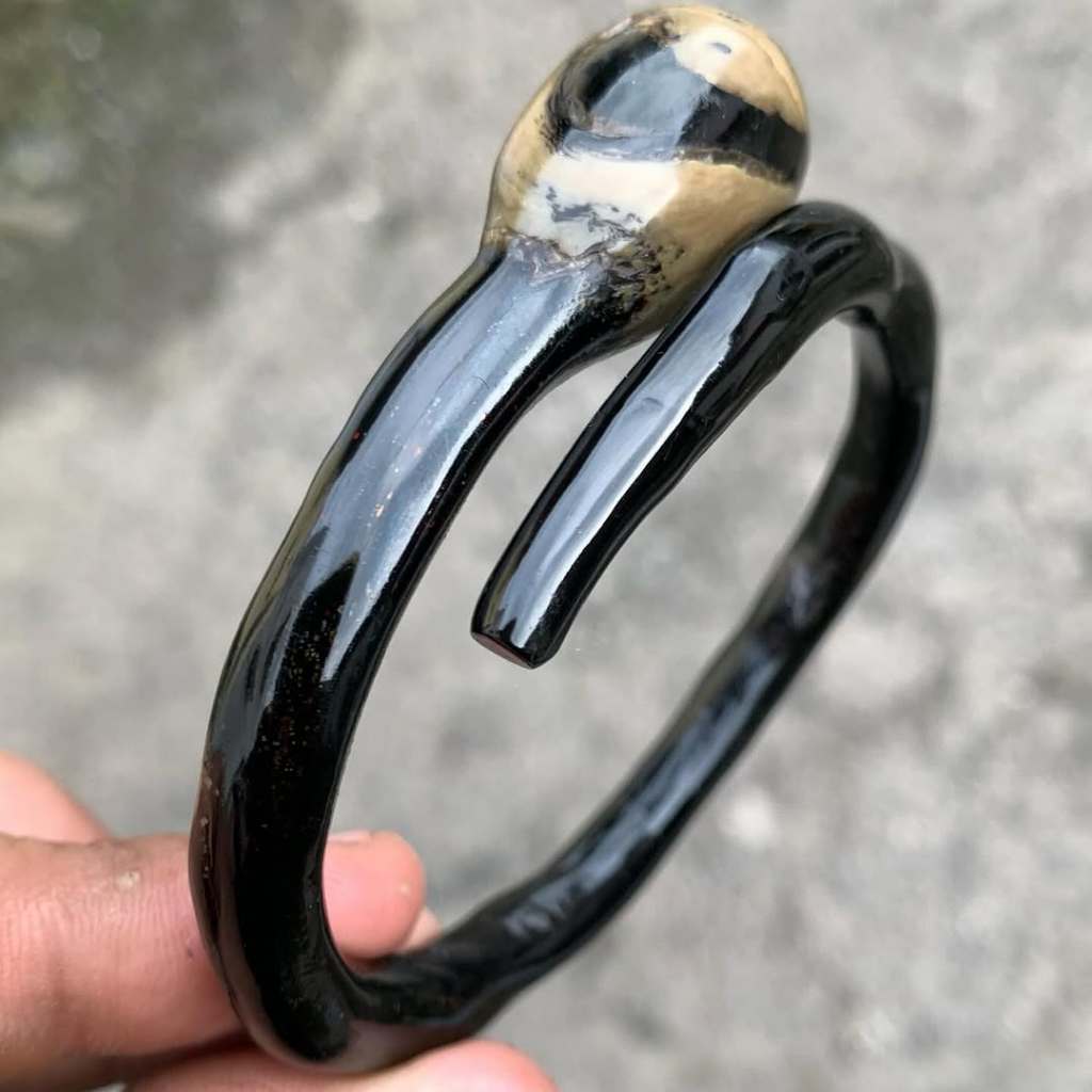 Hk - Gelang Pria Akar Bahar Hitam Bonggol Size Kantoran