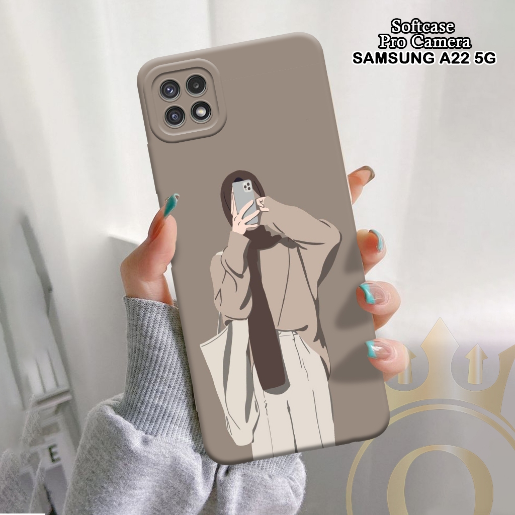 Softcase Samsung Galaxy A22 5G - ORORA - Casing Samsung Galaxy A22 5G - Motif case Hijab - softcase 