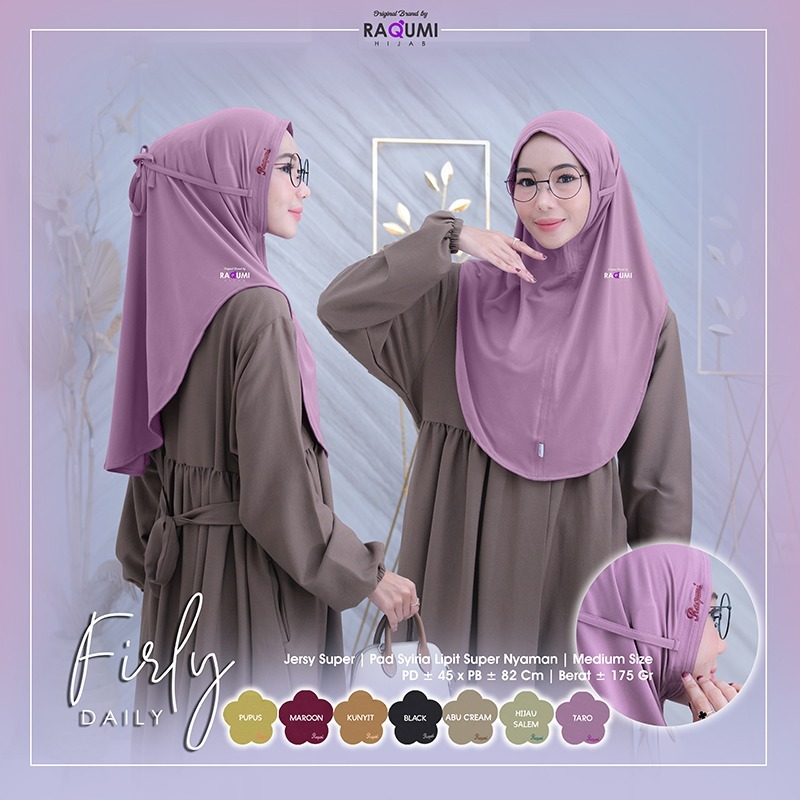 Firly Daily Hijab Tali Original Raqumi Hijab Jilbab Wanita Jersey Super