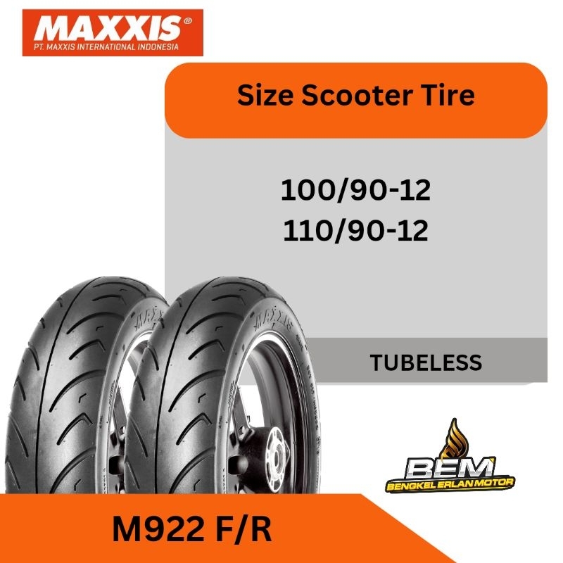 PAKET BAN MAXXIS RING 12 SCOOPY UKURAN 100/90 & 110/90 RING 12