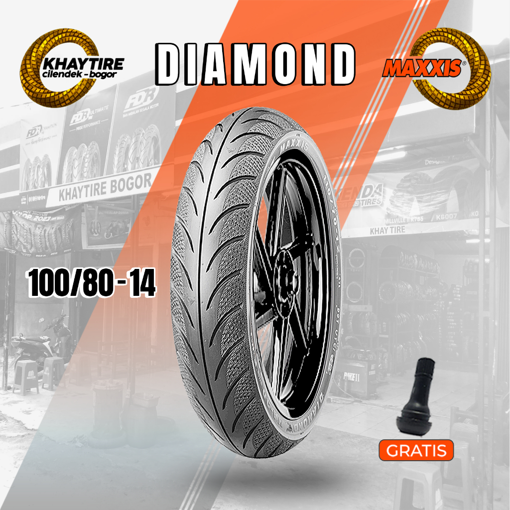 Ban Motor Matic MAXXIS DIAMOND 100/80 Ring 14 Tubeless
