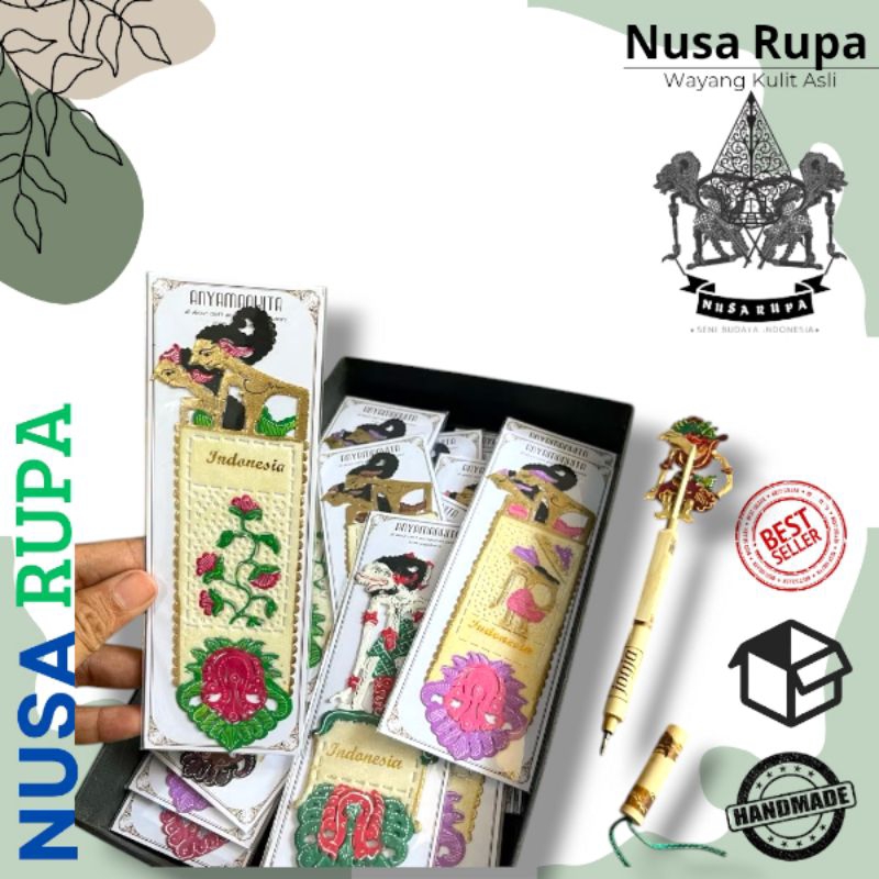 

Souvenir pembatas buku wayang kulit alusan PREMIUM / Bookmark oleh oleh khas jogja indonesia