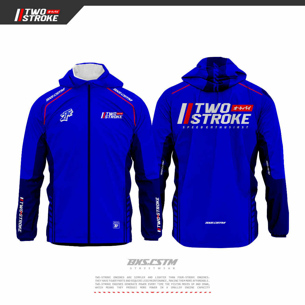JAKET 2STROKE TWOSTROKE 2TAK FULL PRINTING TASLAN JACKET TOURING SUNMORI RIDING ORIGINAL BXS CUSTOM 