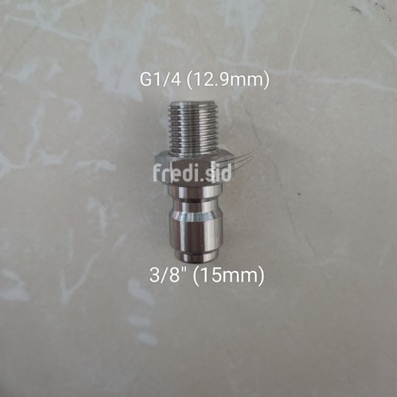 Quick Coupler 3/8" (15mm) to male drat luar G1/4 (12.9mm)
