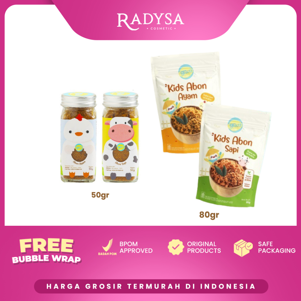 

RADYSA - Grouu Abon Kids Ayam & Sapi (cocok untuk 12+ Bulan) Abon Mpasi - No MSG 80gr