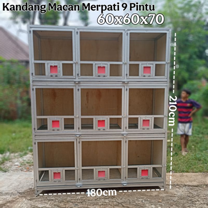 khusus Jabodetabek - Kandang Macan Merpati Besi 9 Pintu