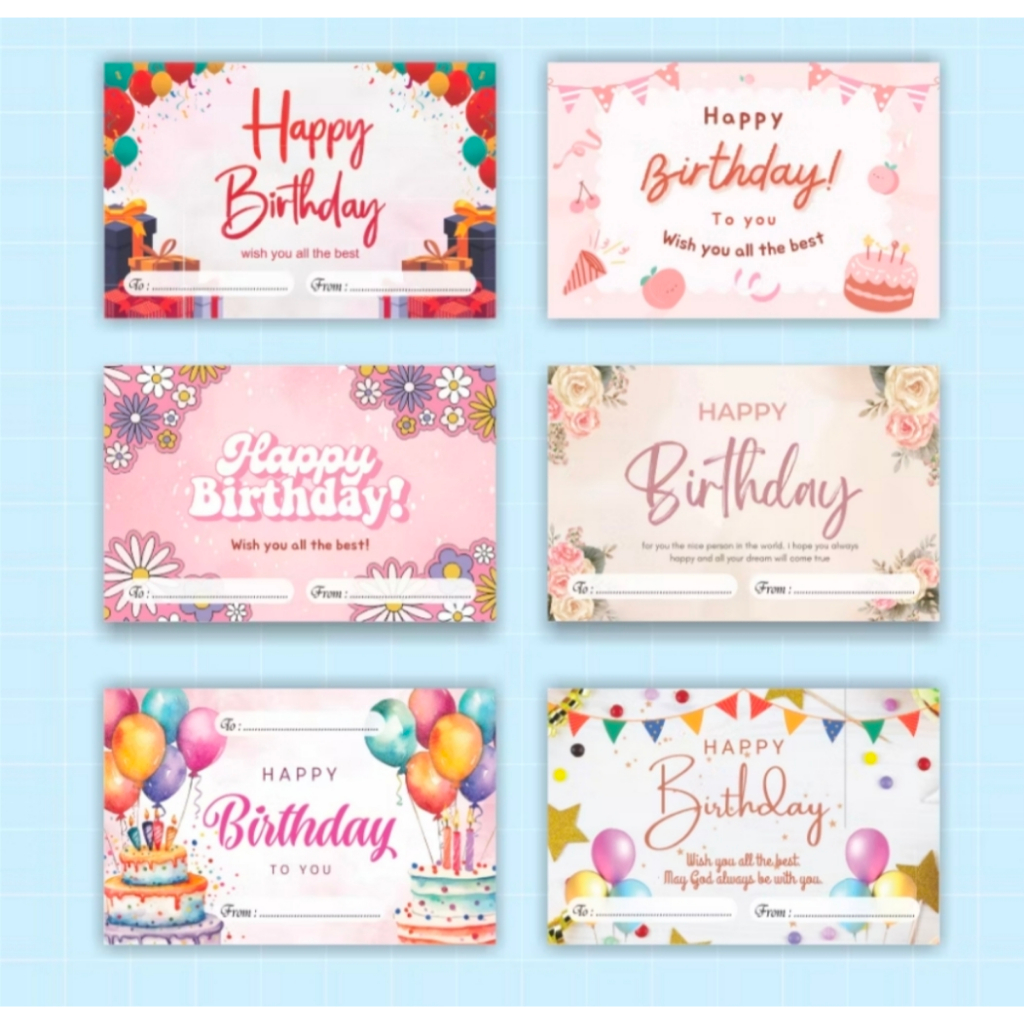 Greeting Card HAPPY BIRTHDAY V2 - Gift Card - Kartu Ucapan Birthday - Aesthetic - Kartu