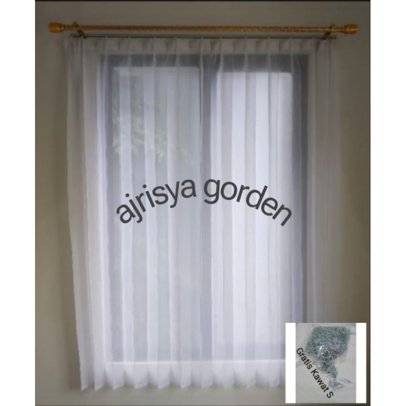 Ajrisya Gorden Kain Putih gorden vitrase gorden siang gorden jendela untuk ukuran lebar 100cm
