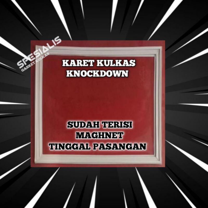 GASKET KARET PINTU CHILLER SHARP KNOCKDOWN 69 X 57 CM