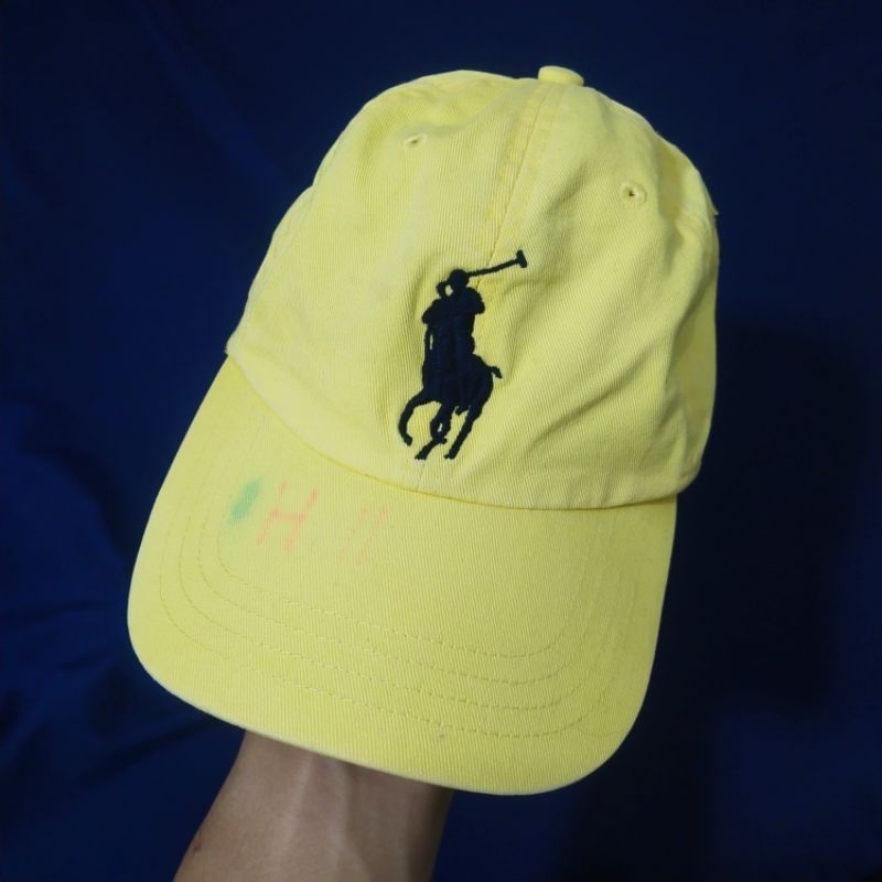 Jual Topi Polo kuning big logo Hitam, Bekas second branded preloved original