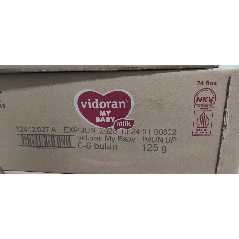 Mycoolcell Susu Vidoran My Baby 0-6 Bulan (125 Gram) 1 Karton Isi 24 Kotak