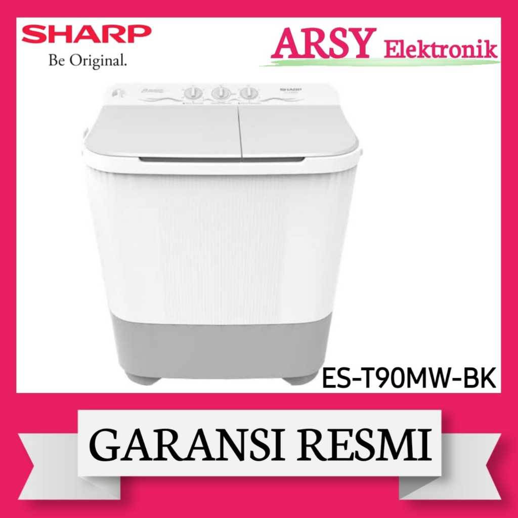 MESIN CUCI SHARP 2TABUNG 8KG ES-T90MW-BK/SHARP MESIN CUCI 2TABUNG 8KG ES-T90MW-BK GARANSI RESMI