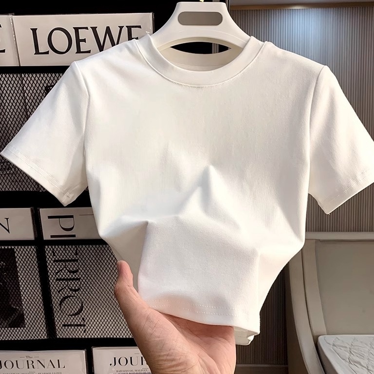 Terbaru XiaozhaiNv kaos crop wanita korea  kaos crop polos wanita  baju atasan wanita terbaru  crop 