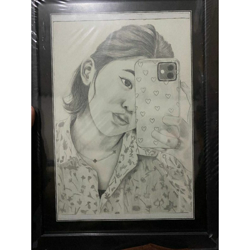 

sketsa wajah + pigura a4