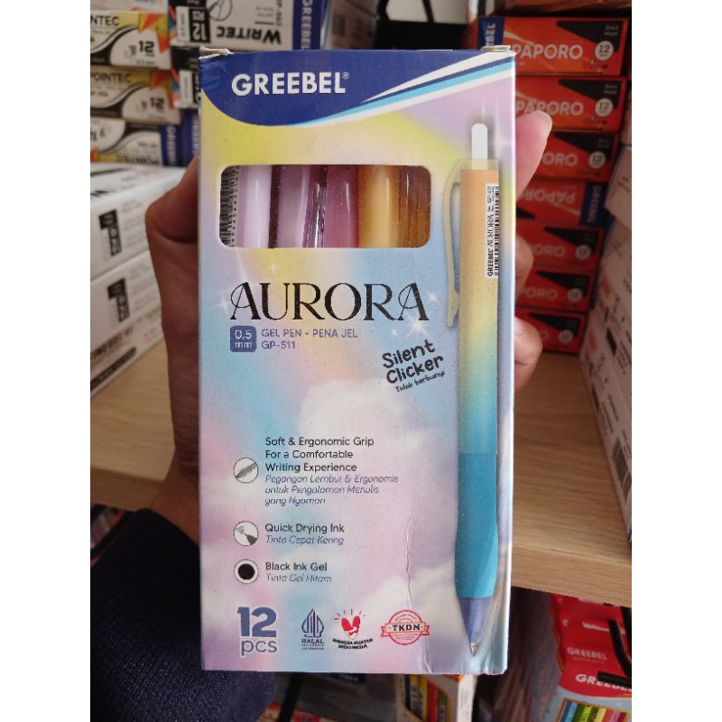 

1 PAK ISI 12 PCS GREEBEL AURORA PEN