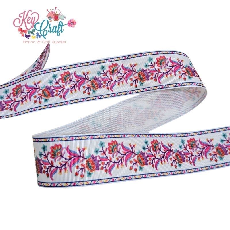 

Pita Grossgrain motif Flowers size 3,8cm