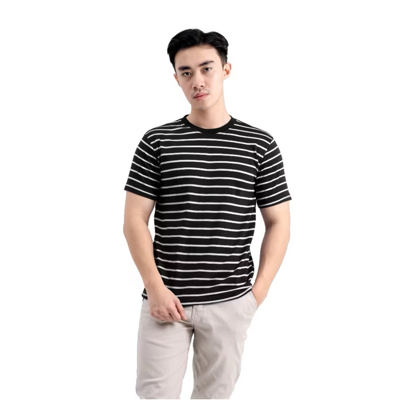 Kaos Pria Salur Lengan Pendek Tshirt Stripe