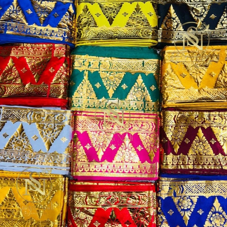 Promo Selendang ider ider prada emas bali meteran  Kain prada emas