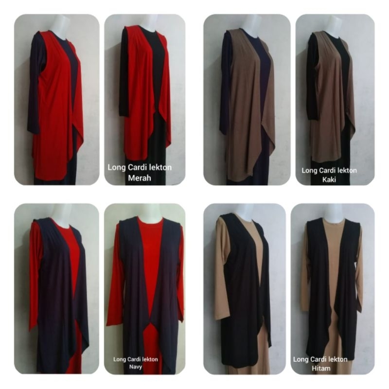 grosir long cardi cardigan panjang lekton kutung buntung jumbo spandex rayon super premium toko sebi