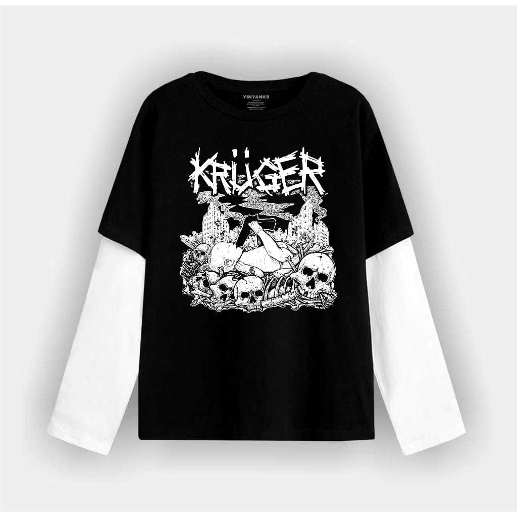 onthread clothing T-shirt Double layer kruger long sleeve kaos pria