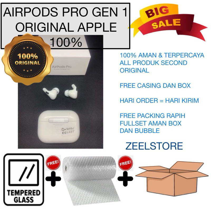 Apple Airpods Pro 1 gen 1 wireless charging case apple original 100% murah mulus second